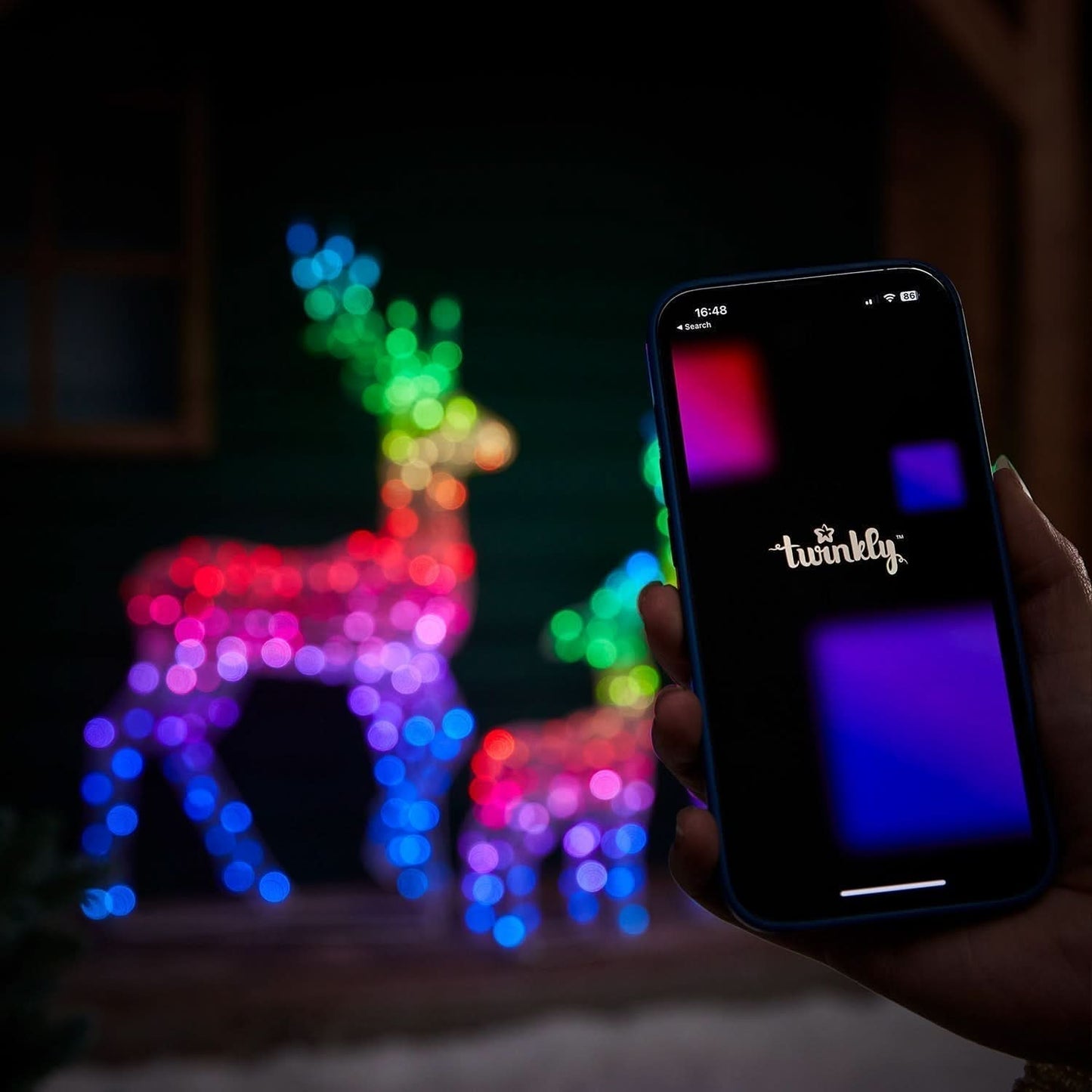 Smart RGB LED Light-Up Reindeer Set with Wi-Fi Control