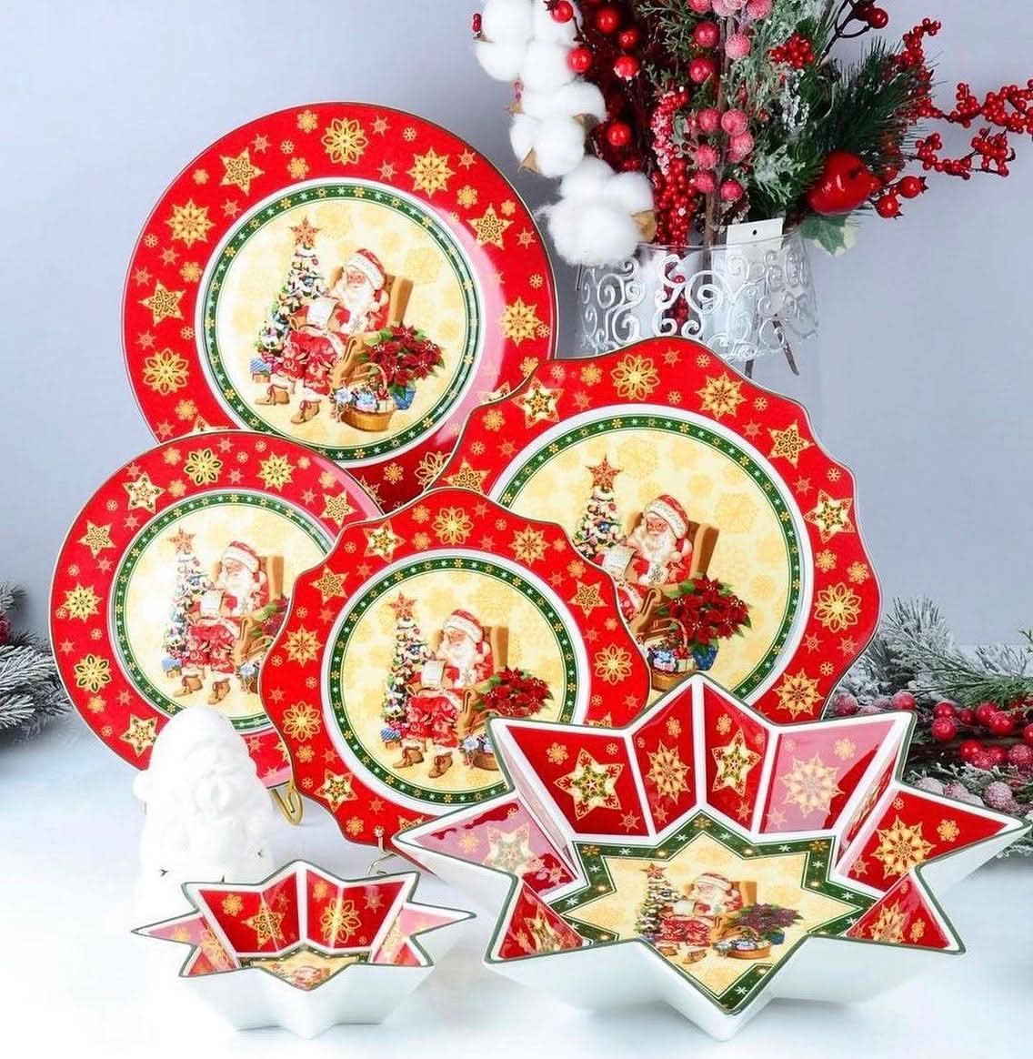 6-Piece Christmas Porcelain Set