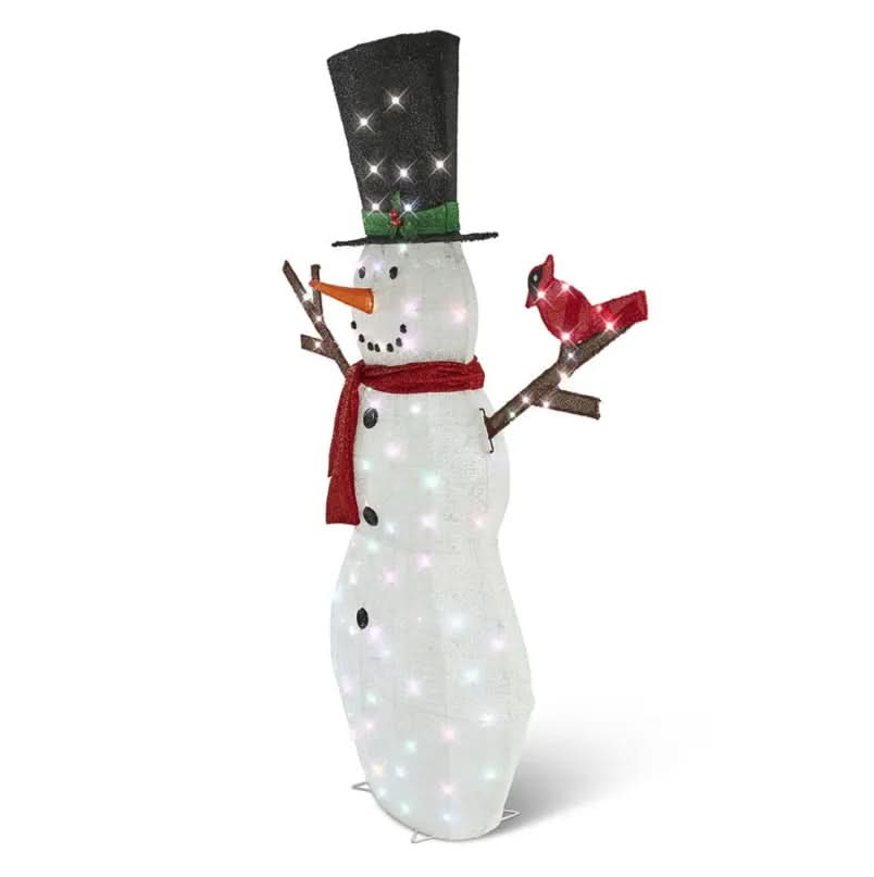 1.82m Sparkling Snowman with 100 Multicolour LEDs