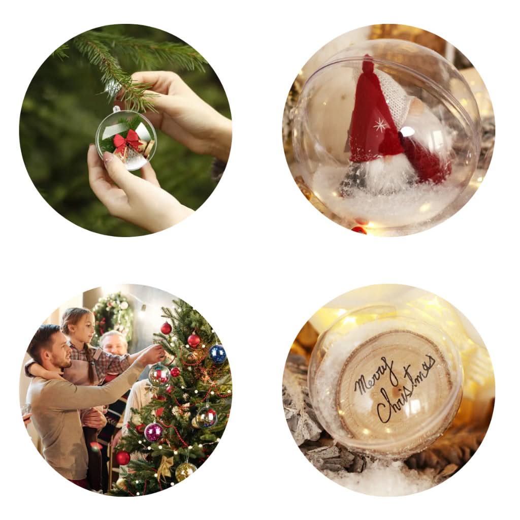 30 Christmas Baubles Acrylic Sphere for Photos and Keepsakes 6.5cm