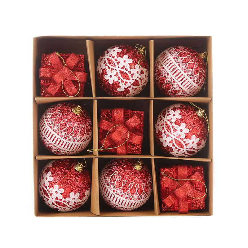 Christmas Baubles Set β 9 Pieces | 8CM