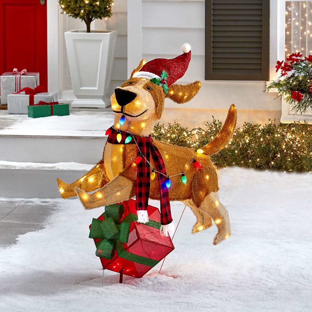 Joyful Jumping Christmas Puppy with 144 Colourful LEDs