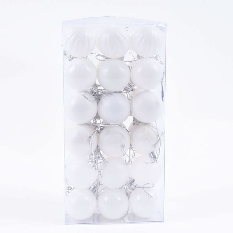 Christmas Tree Baubles – 36 Pieces | 4cm Colourful Glitter Ornaments