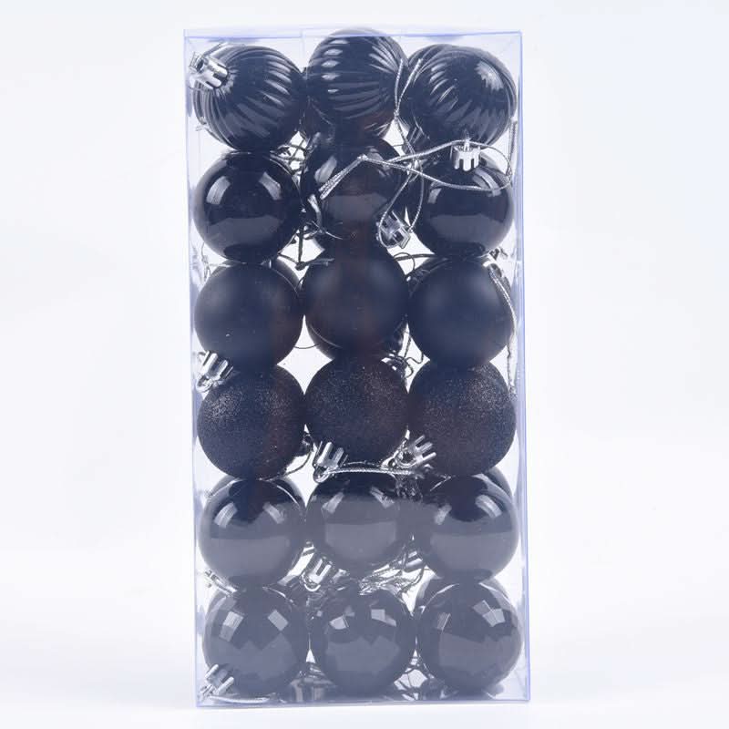 Christmas Tree Baubles – 36 Pieces | 4cm Colourful Glitter Ornaments