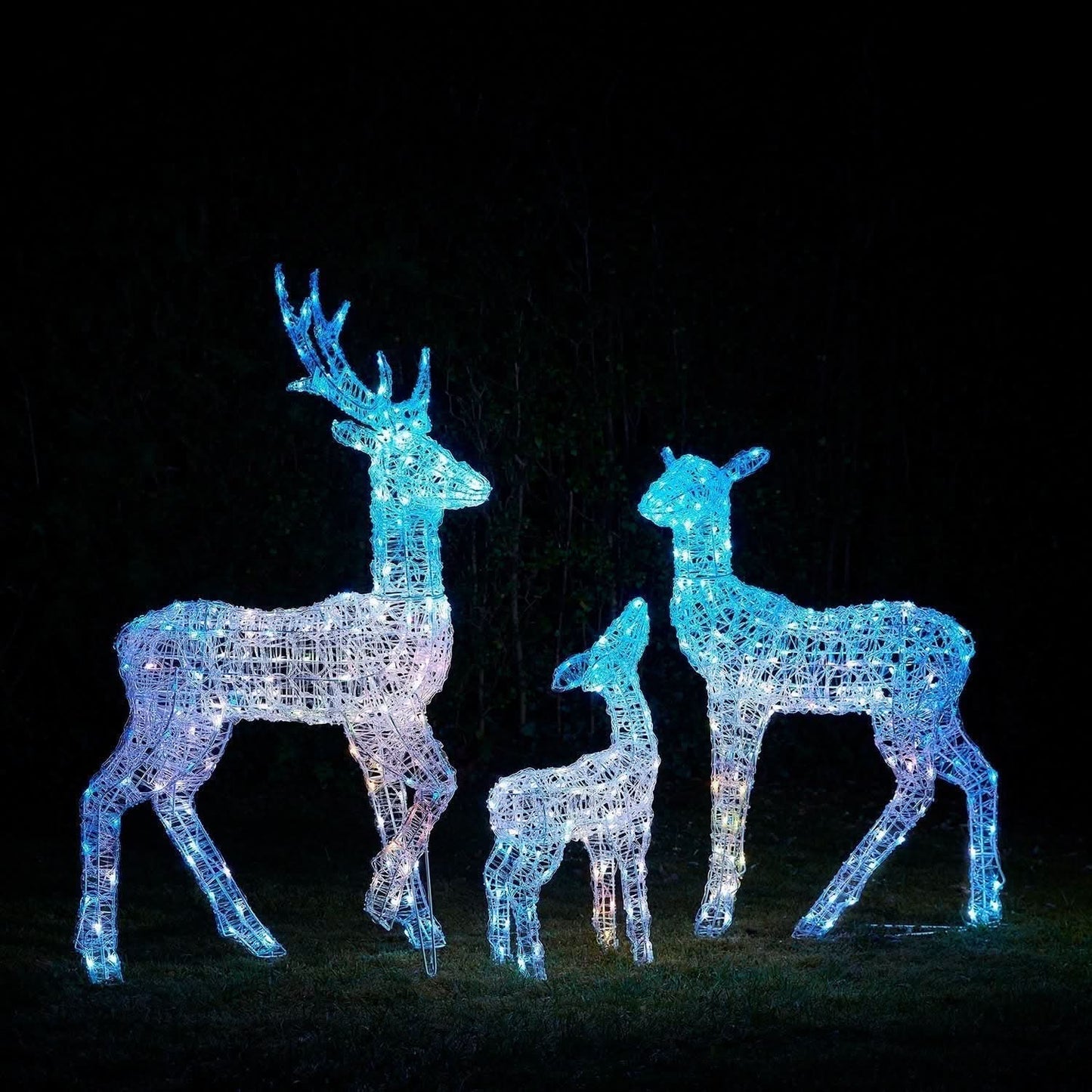 Smart RGB LED Light-Up Reindeer Set with Wi-Fi Control