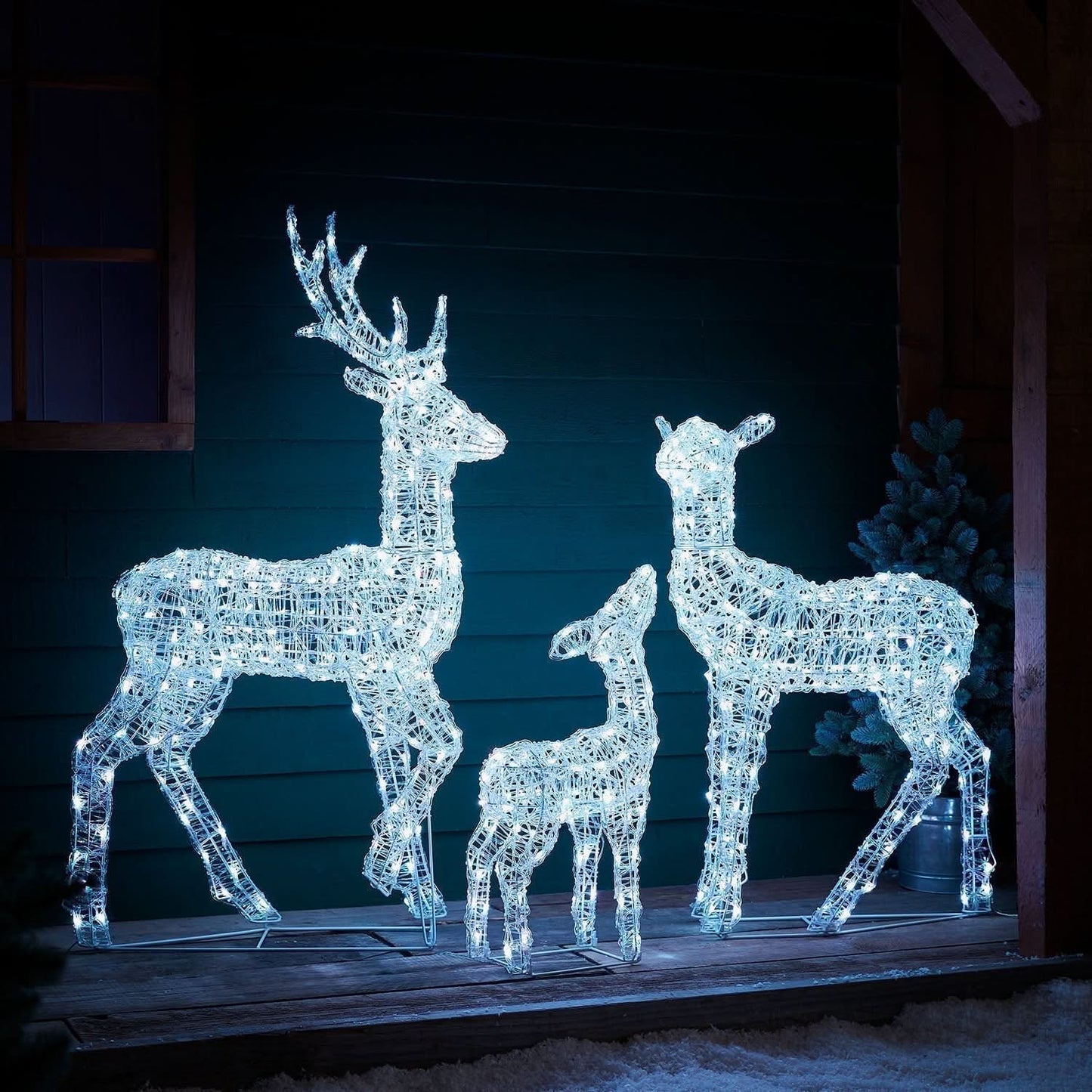 Smart RGB LED Light-Up Reindeer Set with Wi-Fi Control