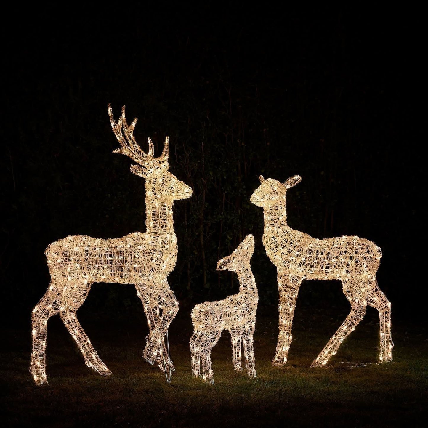 Smart RGB LED Light-Up Reindeer Set with Wi-Fi Control