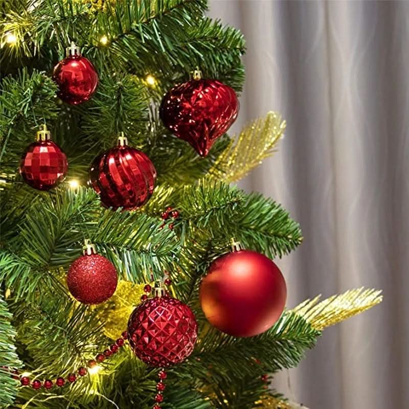 Christmas Tree Baubles – 36 Pieces | 4cm Colourful Glitter Ornaments