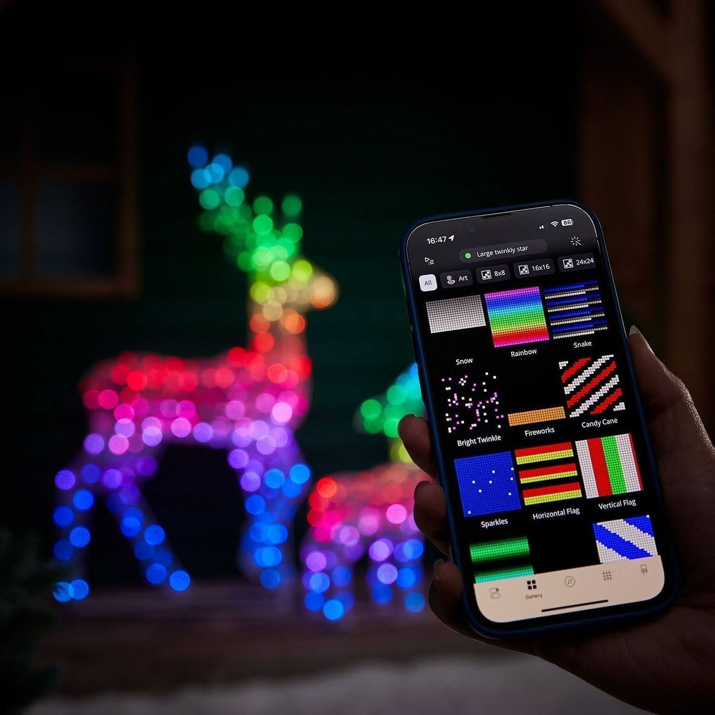 Smart RGB LED Light-Up Reindeer Set with Wi-Fi Control