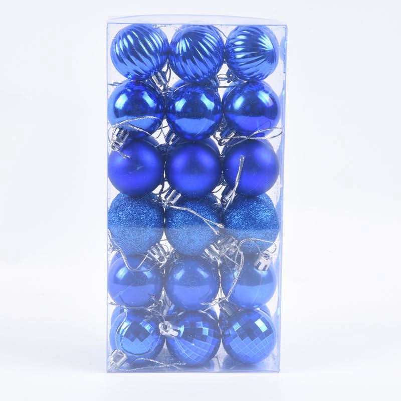 Christmas Tree Baubles – 36 Pieces | 4cm Colourful Glitter Ornaments