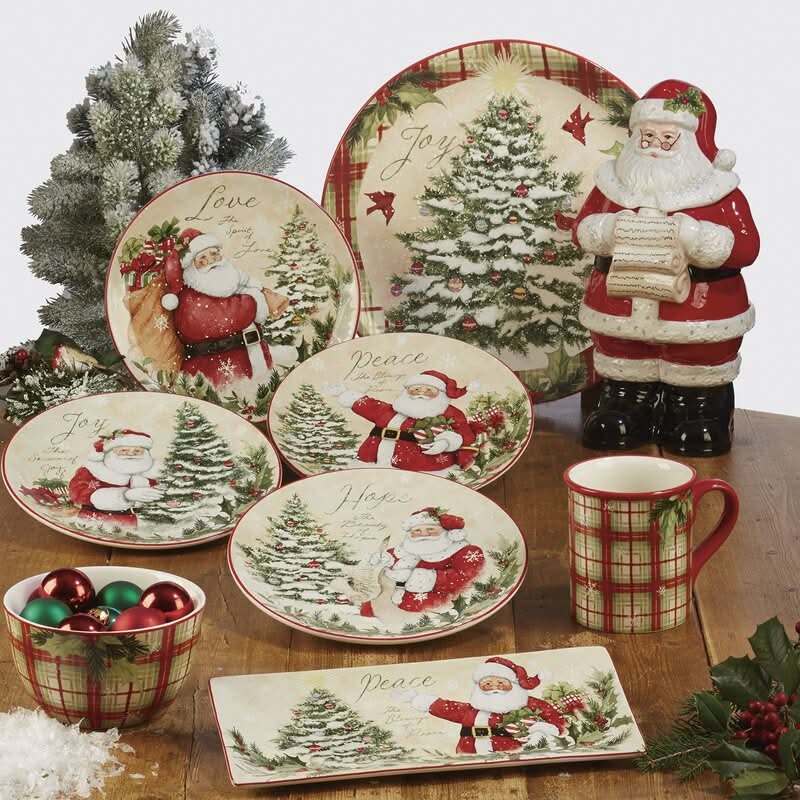 Holiday Wishes Christmas Dinnerware Set – 16 Pieces