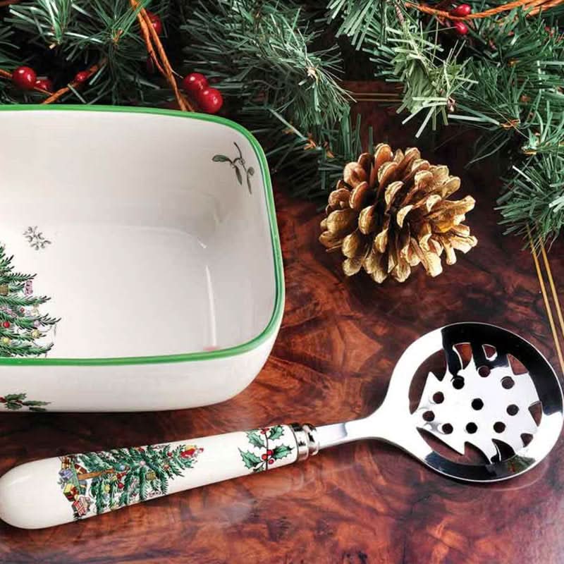 Serving Dish + Spoon Set – Christmas Tree Design