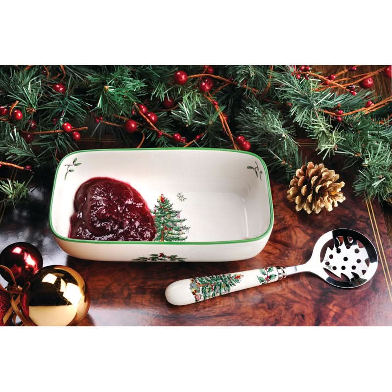 Serving Dish + Spoon Set – Christmas Tree Design