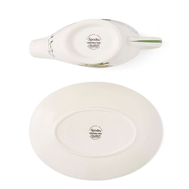 Christmas Tree Design Tea Kettle & Saucer Set