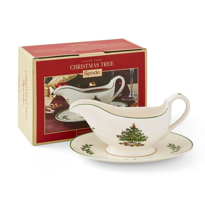 Christmas Tree Design Tea Kettle & Saucer Set
