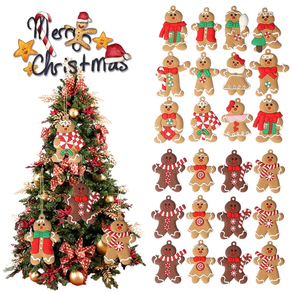 Christmas Tree Decorations – 25pcs Gingerbread Man Ornaments