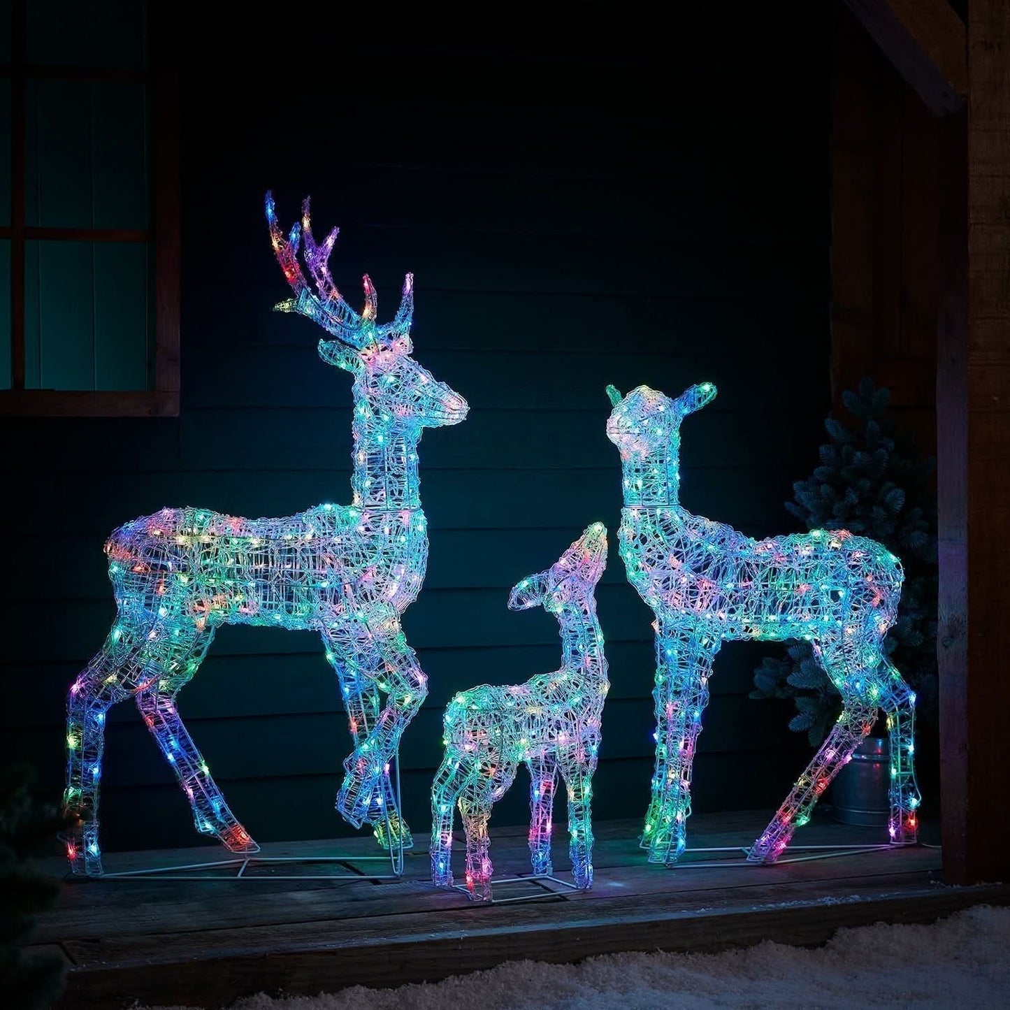 Smart RGB LED Light-Up Reindeer Set with Wi-Fi Control