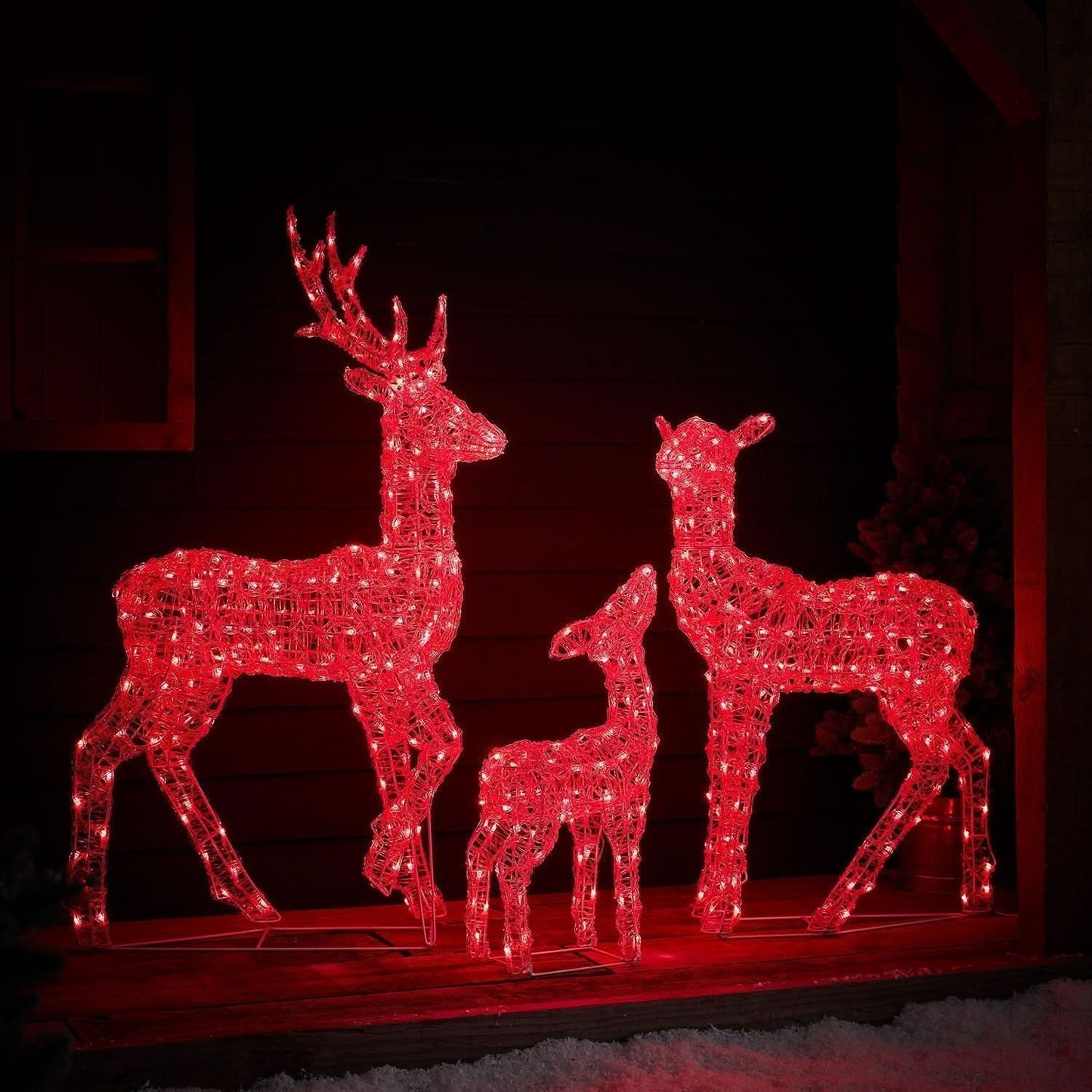Smart RGB LED Light-Up Reindeer Set with Wi-Fi Control