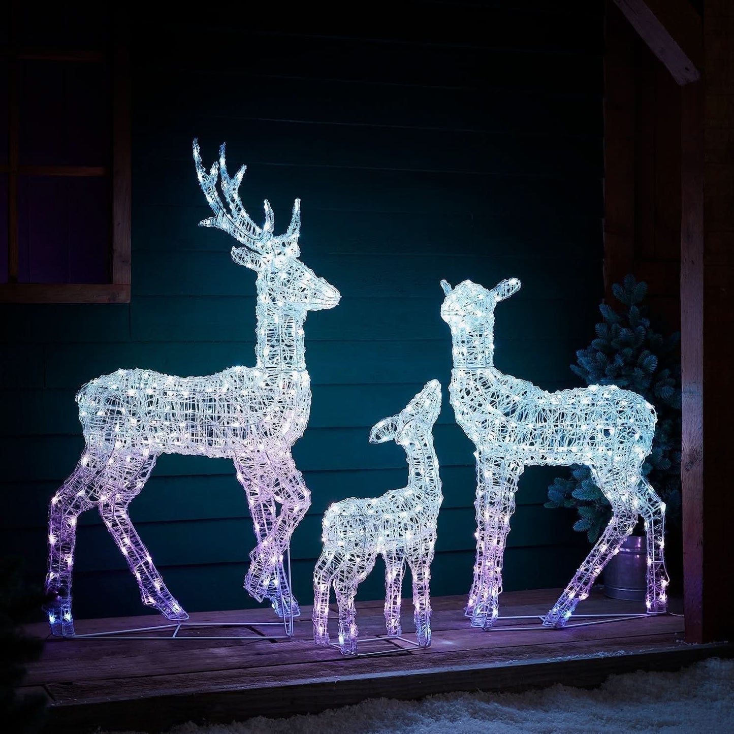 Smart RGB LED Light-Up Reindeer Set with Wi-Fi Control