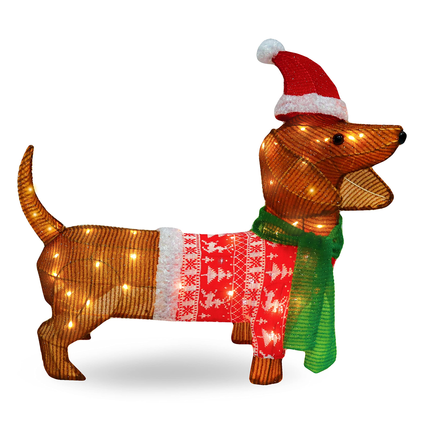61cm LED Garden Sausage Dog Tinsel Light with 40 Warm White LEDs