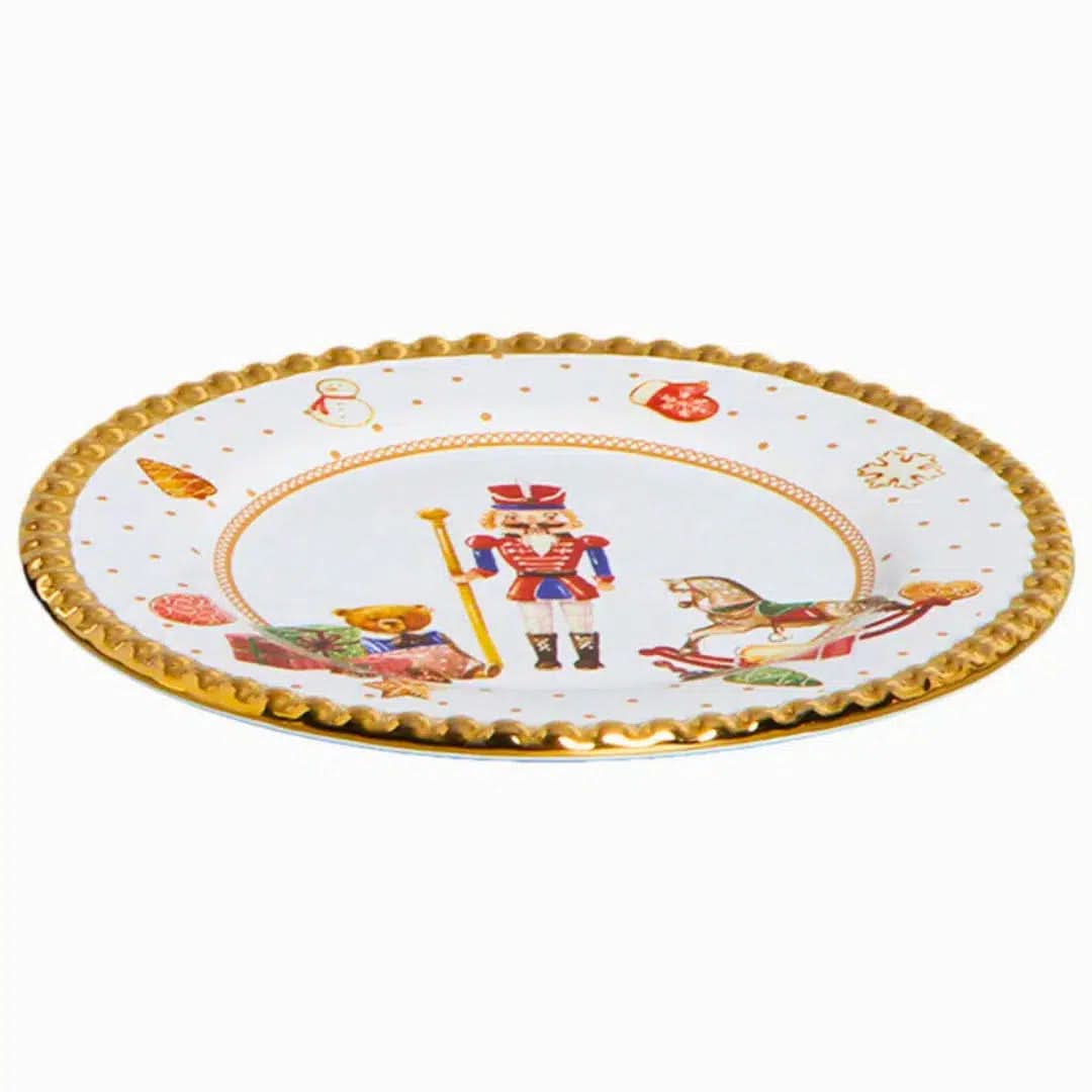 Christmas-Themed Ceramic Dessert Plates – 6 Pieces