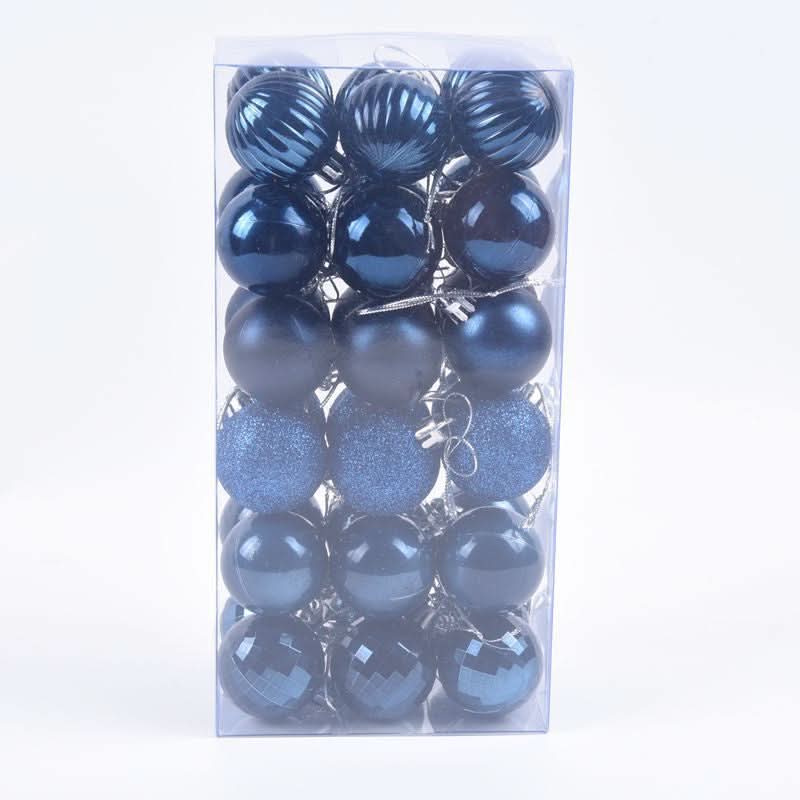 Christmas Tree Baubles – 36 Pieces | 4cm Colourful Glitter Ornaments