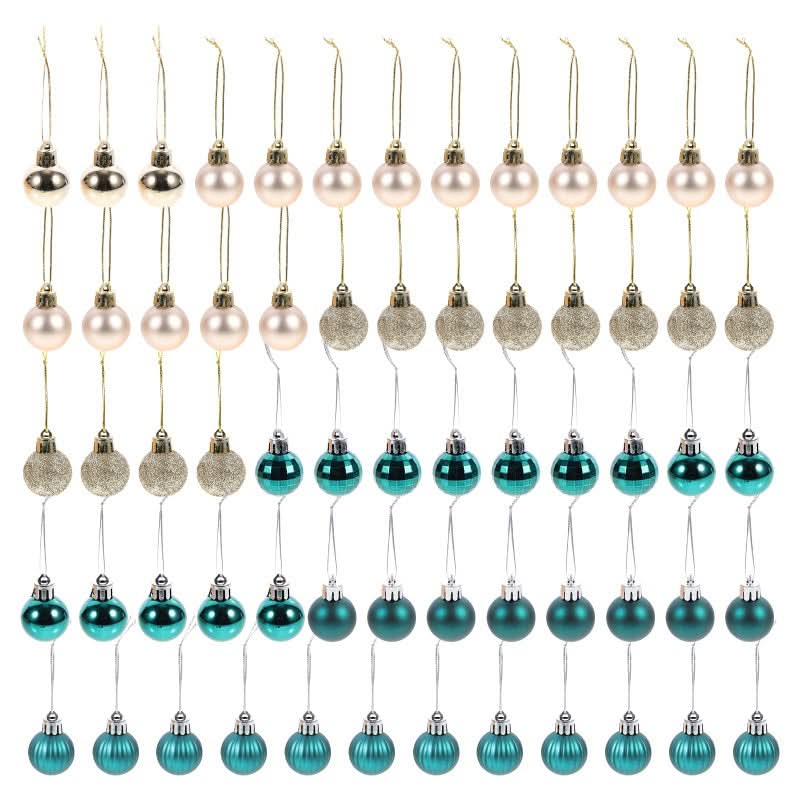 64-Piece Christmas Bauble Set – Gold & Blue