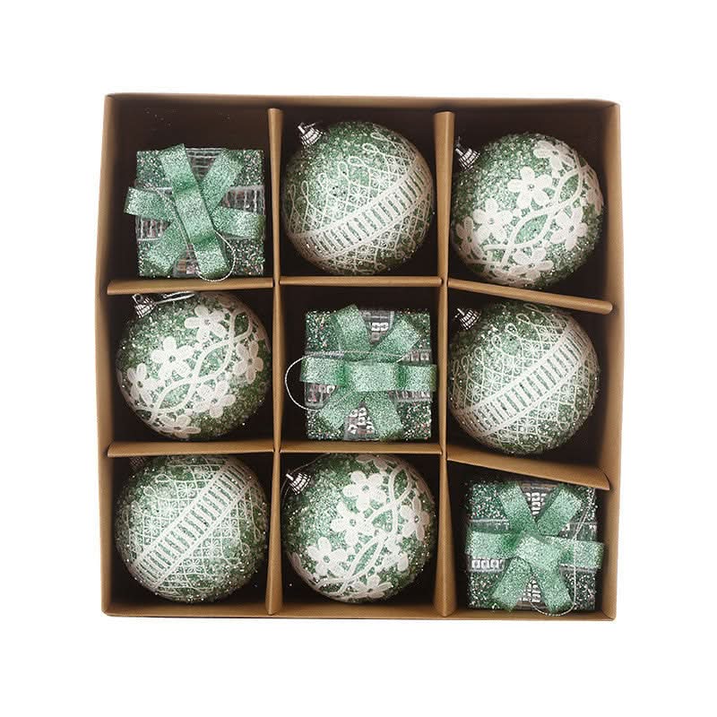 Christmas Baubles Set – 9 Pieces | 8CM