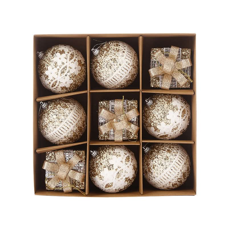 Christmas Baubles Set – 9 Pieces | 8CM