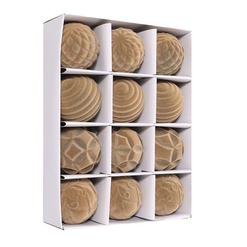 Set of 12 Velvet Christmas Baubles – 6cm