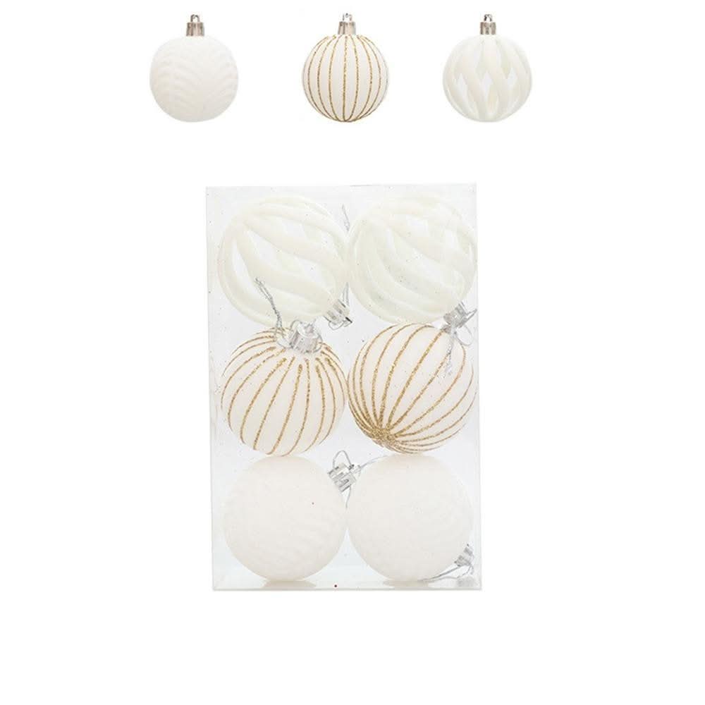 Christmas Tree Velvet Baubles Set – 6 Pieces (6 cm)